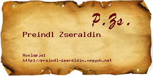Preindl Zseraldin névjegykártya